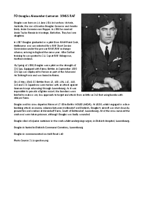 A preview of a PDF biography for Cameron, Douglas Alexander